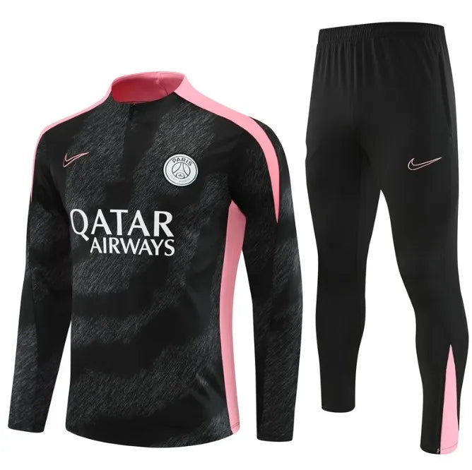 PSG 2024/2025 1/4 Zipper Tracksuit Dark Black Camo