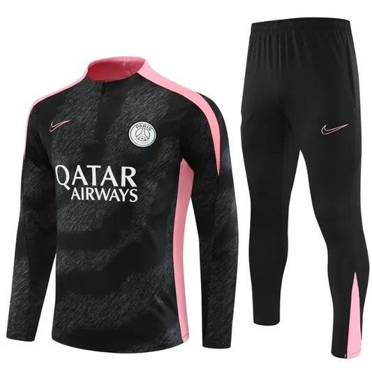 PSG 2024/2025 1/4 Zipper Tracksuit Dark Black Camo