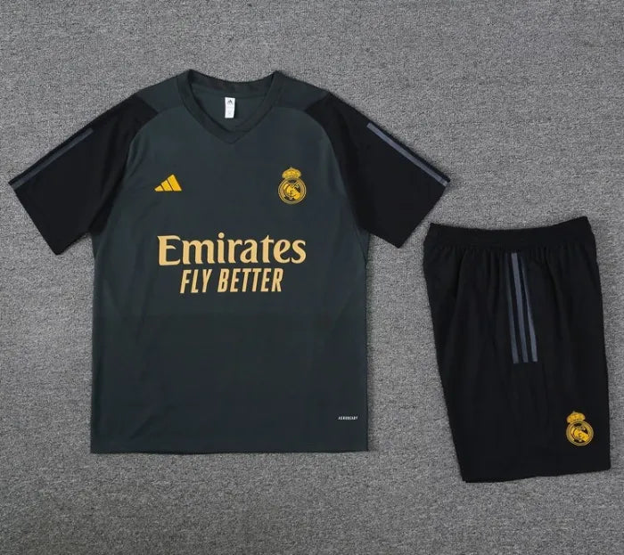 Real Madrid 2023/2024 Short Sleeve/Shorts Tracksuit Grey