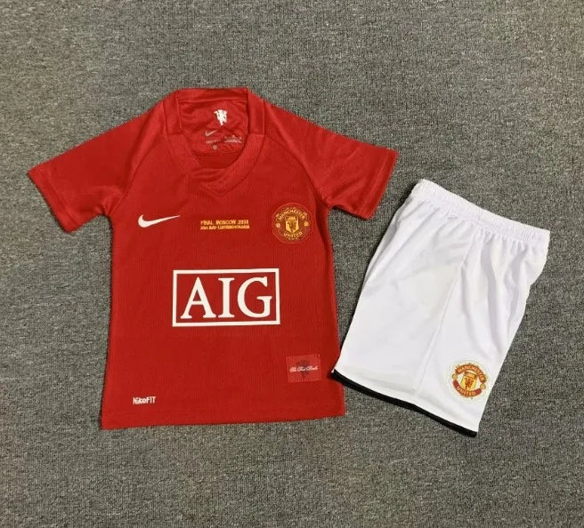 Manchester United 2007/2008 Home Retro Set Kids
