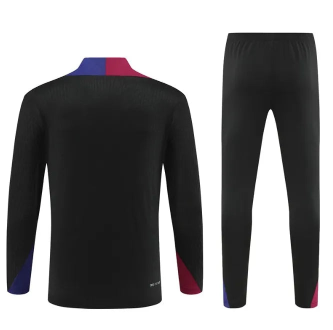Barcelona 2024/2025 1/4 Zipper Tracksuit Black/Blue